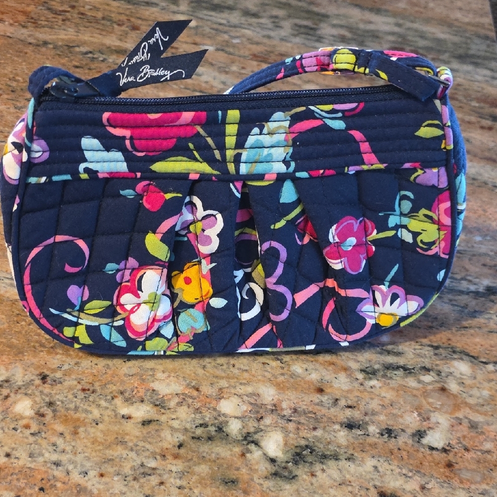Vera Bradley Navy Floral Quilted Clutch